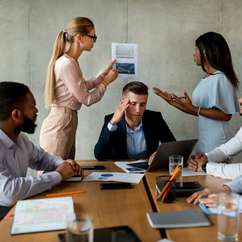 Business team participating in a collaborative workshop.